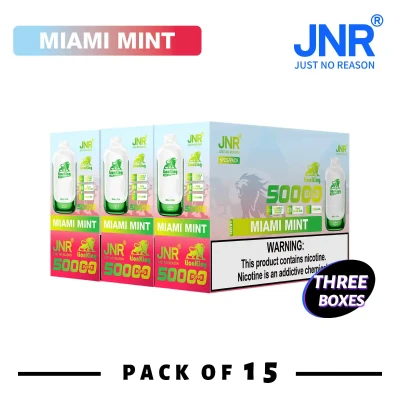 3 Box (15 pcs) Miami Mint | JNR Lion King 50K Puffs Disposable Vape